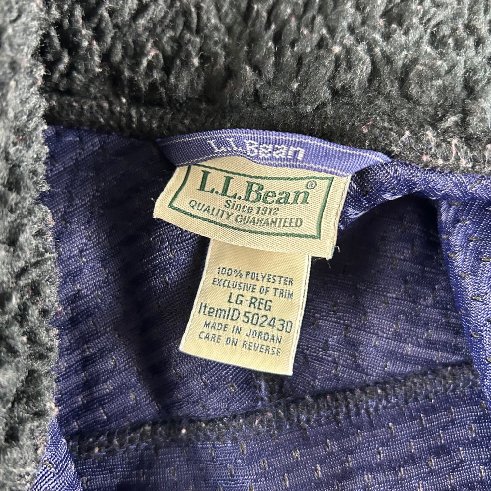 LL Bean Womens Black Sherpa Fleece Vest Full Zip 502430 Large Regular - Picture 5 of 8